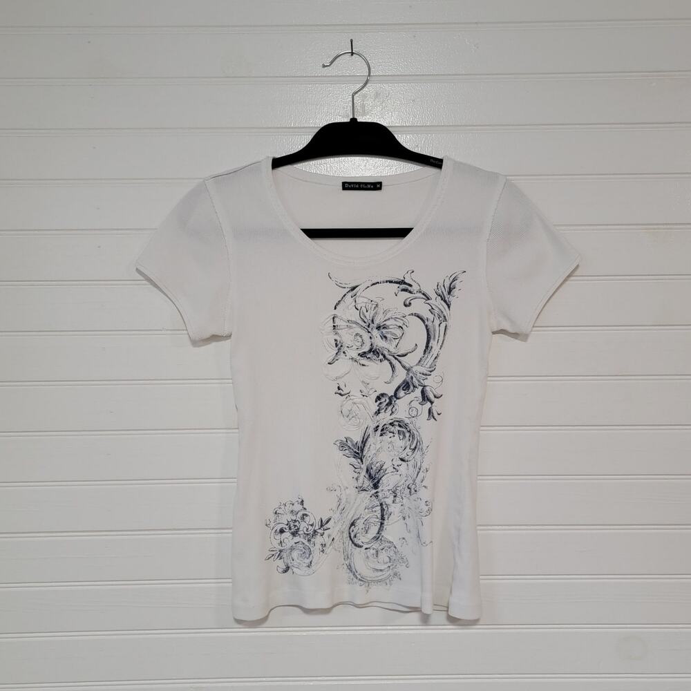 David Cline Short Sleeve T Shirt 3D‎ Art Cotton Made in USA Grunge Y2K Baby Tee